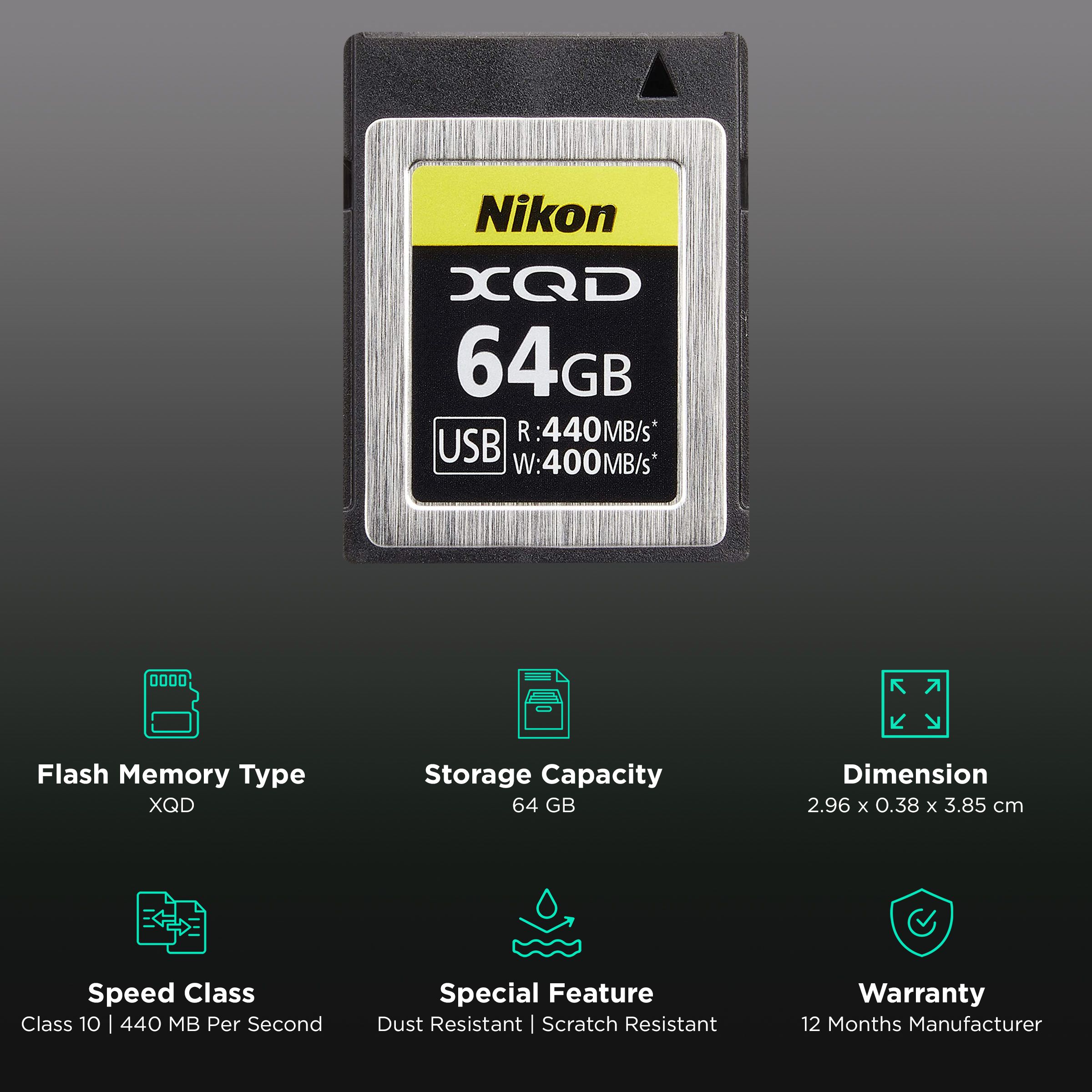 Nikon XQDカード 64GB XQDメモリーカード64GB MC-XQ64G XQDメモリーカード 1個 Nikon